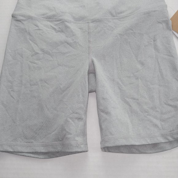 Reebok Women's Fitted High Rise Biker Shorts Size Small Grey Heather Training - Picture 3 of 8